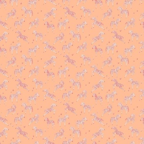 Joyful Zebras - Pantone 2024 Peach fuzz and pink - medium
