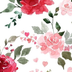 Large / Euphoria Valentine Florals Red and Blush