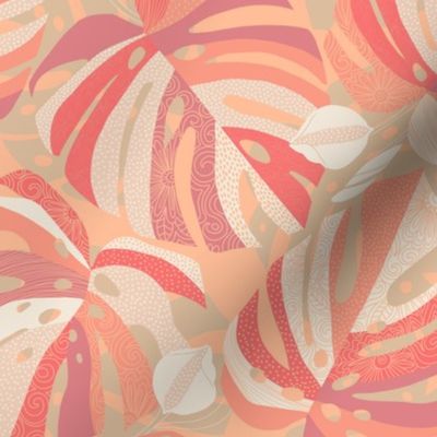 SMALL Pantone 2024 Peach Monstera