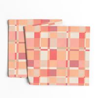 Modernist Painted Plaid 24x24 peach fuzz, peach blossom and warm neutrals