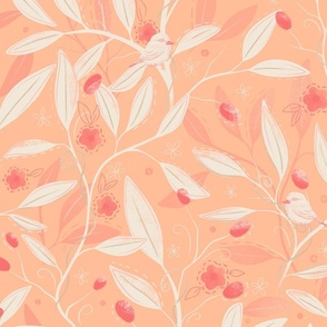 Pantone Peach Fuzz Botanical