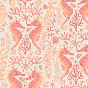 Peach Fish Fabric, Wallpaper and Home Decor