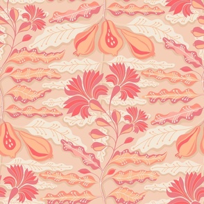 flowing plants in a peach palette             