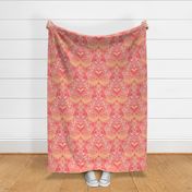 Whimsical flamingo garden pantone color of the year 2024 peach fuzz- home decor - bedding - wallpaper - curtains -