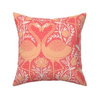 Whimsical flamingo garden pantone color of the year 2024 peach fuzz- home decor - bedding - wallpaper - curtains -