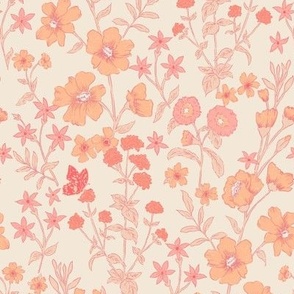 Irene Floral Botanical Peach Fuzz Plethora