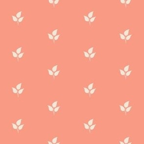 Minimalist Leaves on Pink Peach Blush