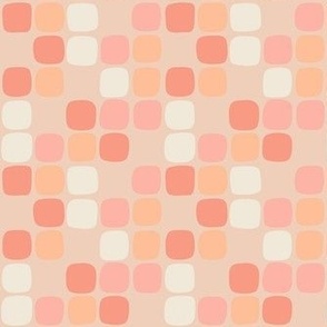 Blush Peach Abstract Geometric Squares