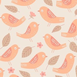 Meadow Birds - Peach