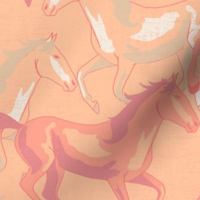 Harmony of Horses in Soft Peach Fuzz Hues (L)