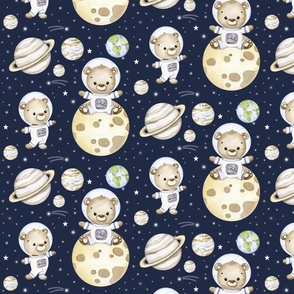Teddy Bear Astronaut Space Stars Baby Nursery Smaller Size