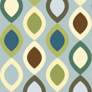 Abstract Modern Geometric in Teal Brown and Green - Medium Scale