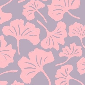 Ginkgo Leaves in Pink and Purple | Small Version | Chinoiserie Style Pattern at an Asian Teahouse Garden