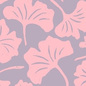 Ginkgo Leaves in Pink and Purple | Medium Version | Chinoiserie Style Pattern at an Asian Teahouse Garden