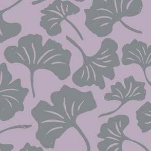 Ginkgo Leaves in Purple | Small Version | Chinoiserie Style Pattern at an Asian Teahouse Garden