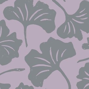 Ginkgo Leaves in Purple | Medium Version | Chinoiserie Style Pattern at an Asian Teahouse Garden