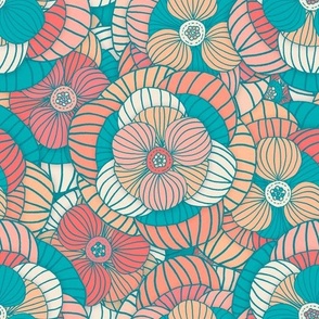 Peach Bold Floral Pattern