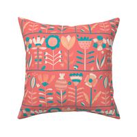 Peach Scandi Floral Pattern