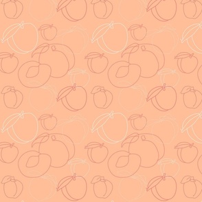 Peach Fruit Line Pattern