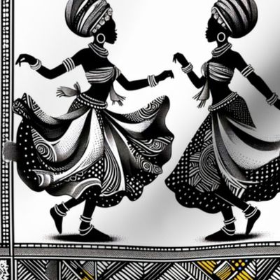 Black and White Dancing Lady