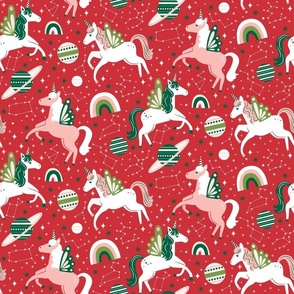 Space Unicorns - Christmas Red