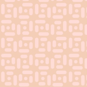 Peach Pink Dot Dash Square