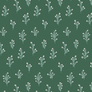 Dainty flower garden - sage green, white and green   // Small scale
