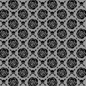 Deadly Black Rose on Grey