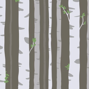 Blooming Birch Forest -Brown
