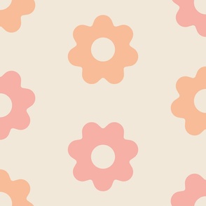 Retro Flowers in peach