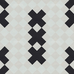 Amsterdam Triple Black X and white Check Tile