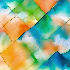 diagonal watercolor squares