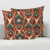 Stag head damask