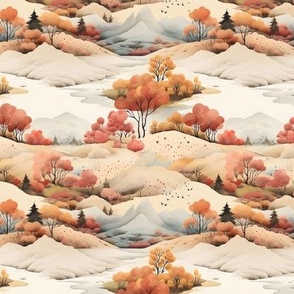 Fall Watercolor Landscape - small