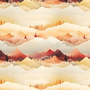Fall Watercolor Mountain Landscape - small