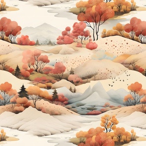 Fall Watercolor Landscape - large
