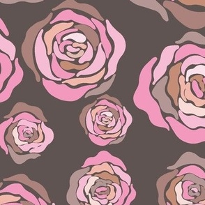 pink and brown roses from Anines Atelier. Use the design for kimono and kaftan