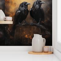 56x76 blanket rustic crows 