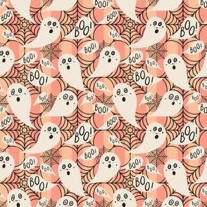 Whimsigothic-ghosts-with-boo-speech-bubbles-vertical-fuzz-peach-beach-pink-stripes-XS-tiny