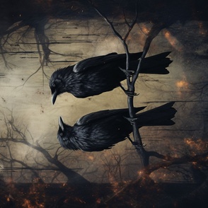 36x54 blanket crows in the forest