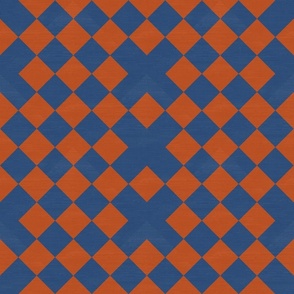 Amsterdam Triple Cross Check Tile Dutch Orange and Blue