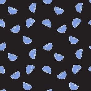 Blue poppies on black. Part of the Poppies Collection.