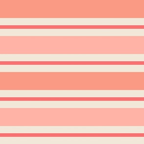 Bold-uneven-horizontal-pristine-white-stripes-and-shades-of-peach-pink--XL-jumbo