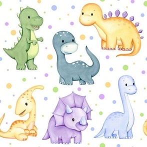 Dinosaurs Polka Dot Confetti Baby Nursery