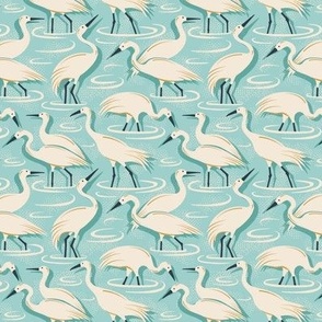 Crane Estuary - Birds Aqua Blue Small