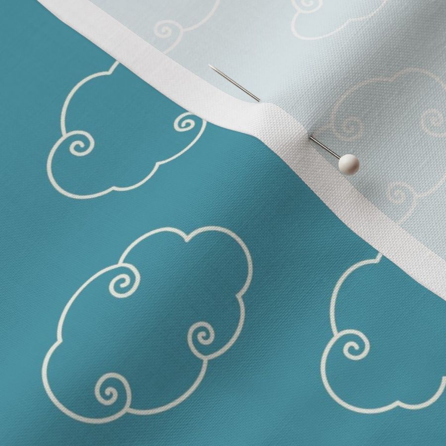 Whimsical Clouds On A Blue Background