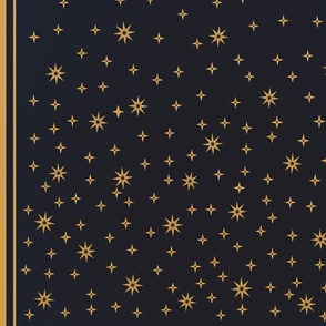 Art Deco Arch with Stars - Navy & Gold - 24x108"