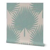Palmetto Leaves in Sugar Bag Blue and Beige