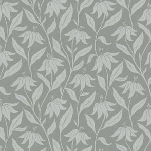 Climbing Lilies - textured sage green - medium