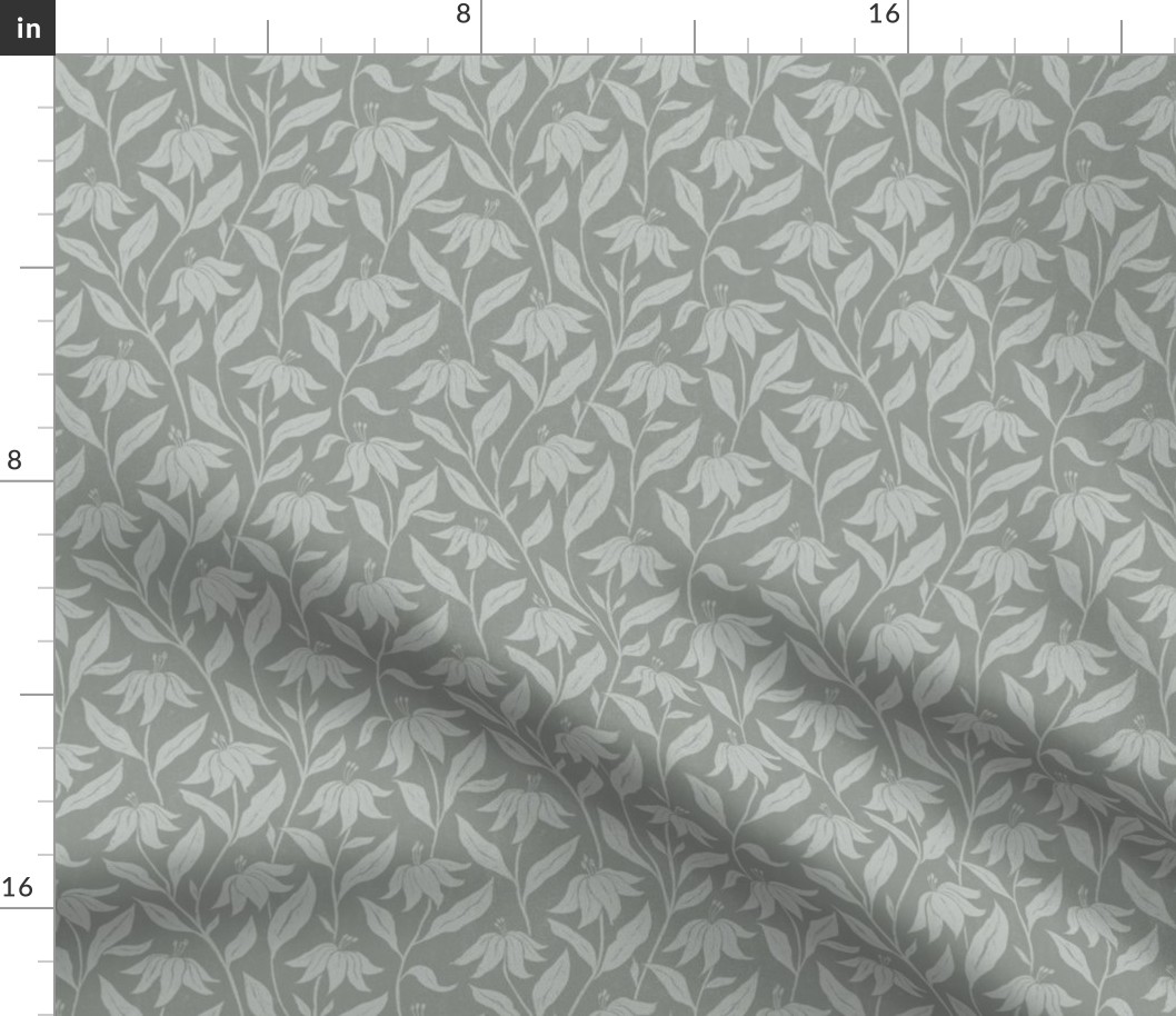 Climbing Lilies - textured sage green - small